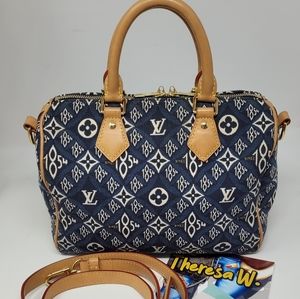 LOUIS VUITTON 1854 SPEEDY 25 BANDOLIERE BLUE